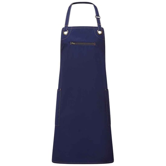 Premier Gerst Gerecycleerd Volledig Schort (Navy/Camel) - Image 1