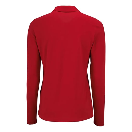 SOLS Dames/Dames Perfect Pique Poloshirt met Lange Mouwen (Rood) - Image 2