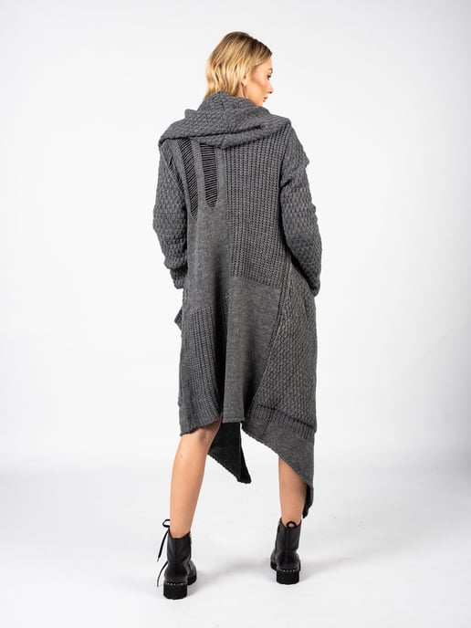 La Haine Iside Us Cardigan Unisex-LM056 Vrouw Grijs - Image 6