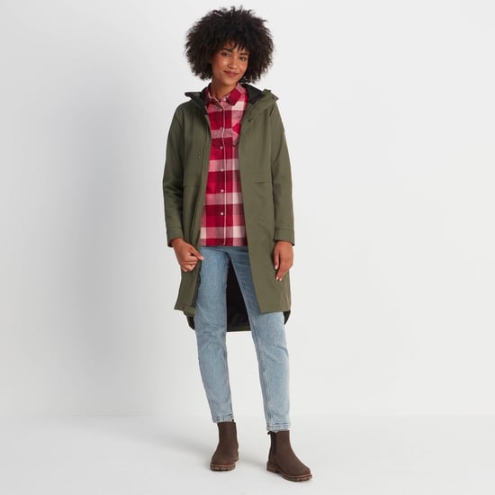 Saunter Womens Long Waterproof Jacket Khaki - Image 1