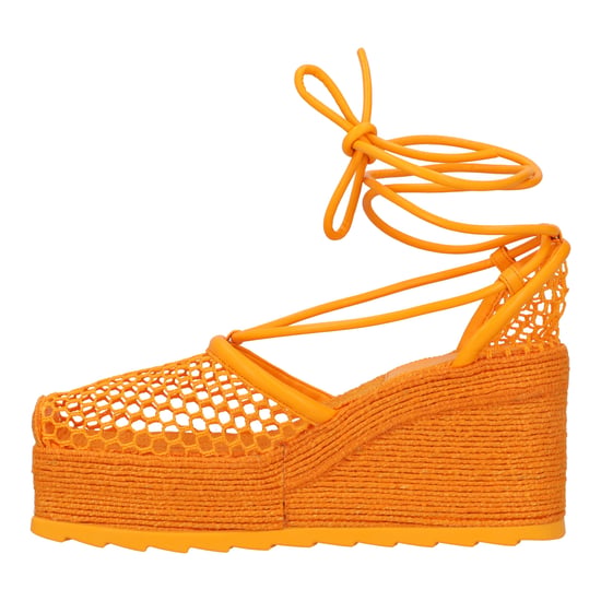 Bottega Veneta Orange Stretch 90 Wedge Espadrilles - Image 2
