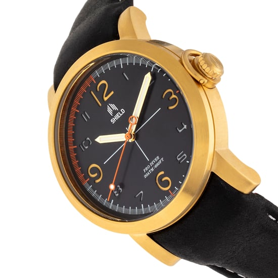 Shield Berge Leather-Band Men's Diver Watch