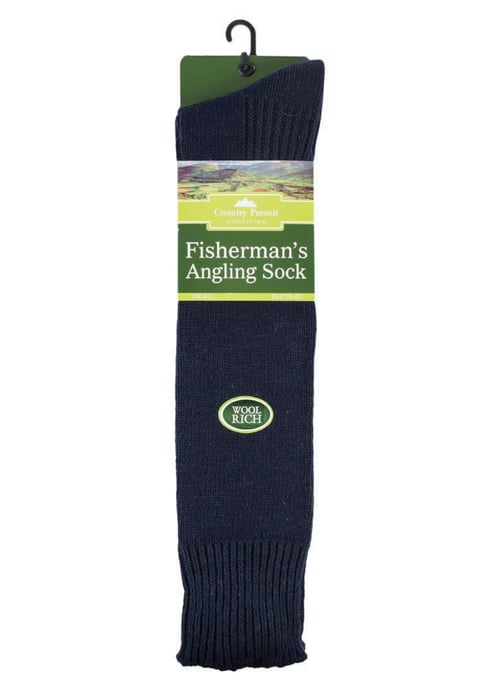 Heren Kniehoge Hengelsport Sokken Sock Snob - Marine - Image 2