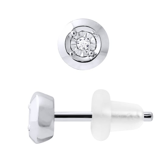 Diamond Stud Earrings 0.020 0.50 Cts Cts Illusion White Gold