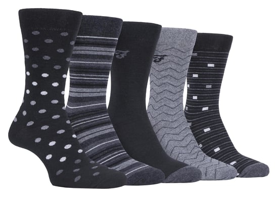 Farah - 5 Pack Mens Thin Breathable Classic Polka Dot Patterned Soft Top Cotton Dress Socks - FCS273BLKCHA (Polka Dot) - Image 1