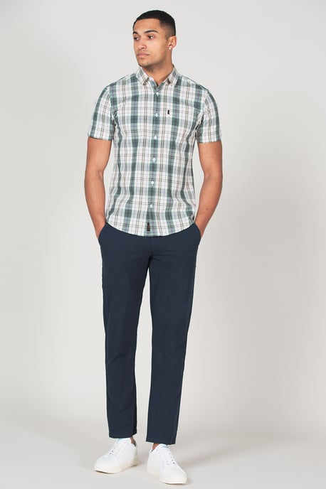 Multicolour Cotton Short Sleeve Button-Up Checked Shirt