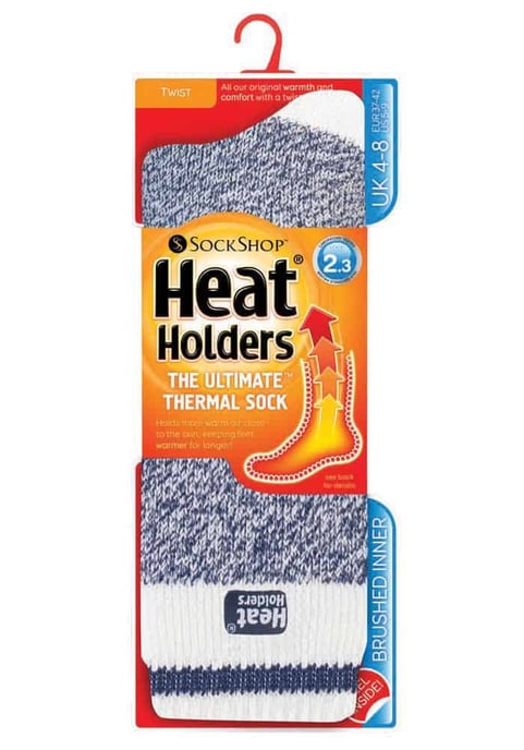 Heat Holders - Thermische sokken met damespatroon - Navy Block Twist - Image 2