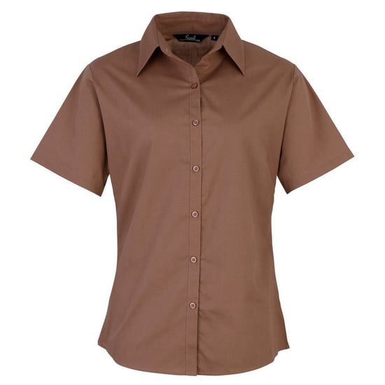 Premier Popeline blouse met korte mouwen / Gewoon werkoverhemd (Bruin) - Image 1