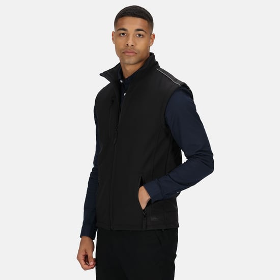 Regatta Grote Buitenshuis Heren Zandstorm Mouwloze Ritssluiting Bodywarmer (Zwart) - Image 2