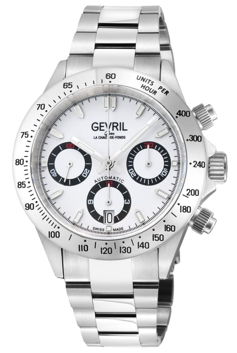 Gevril  Men's New Amsterdam 44606B Swiss Automatic ETA 7750 White Dial Special Edition Watch