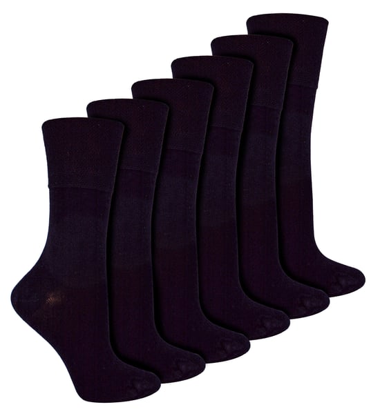 IOMI - Set van 6 bamboesokken voor diabeten voor dames - Zwart - Image 1