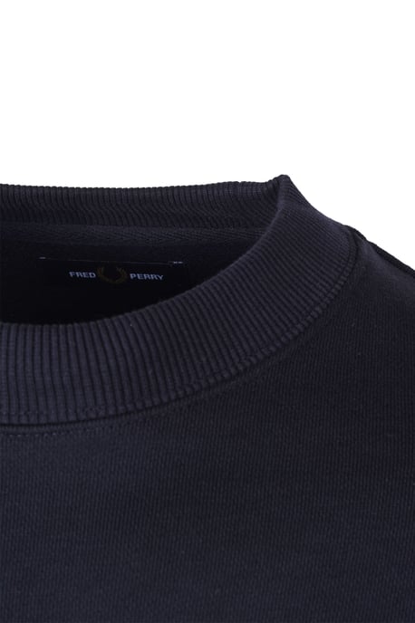 Men's Fred Perry Crew Neck Sweatshirt in Navy - Image 3