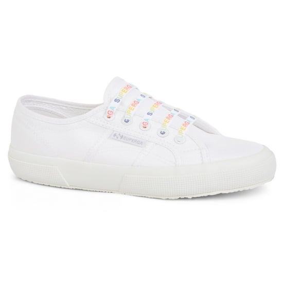 Superga Katoenen schoenveters met logo (Wit/multikleurig) - Image 1