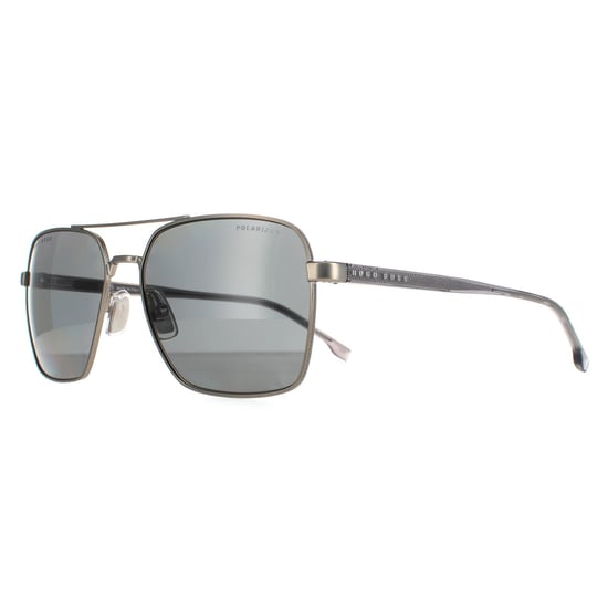 Hugo Boss Aviator Mens Matte Ruthenium Grey Polarized BOSS 1045/S