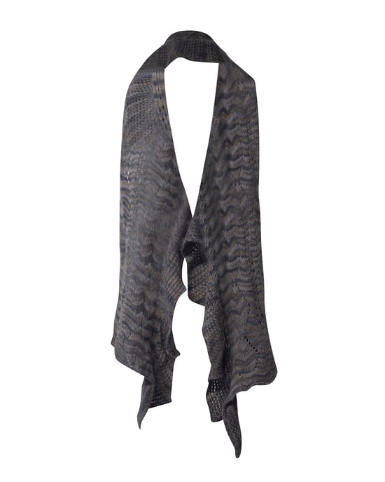 Missoni Knitted Shawl in Grey Cashmere - Image 2