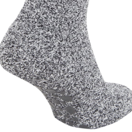 Floso Heren Warme Slippersokken met Rubberen Antislip Grip (Grijs) - Image 3