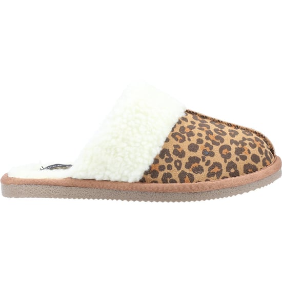 Hush Puppies Dames/dames Arianna Luipaardprint suède pantoffels (Bruin/Wit) - Image 1