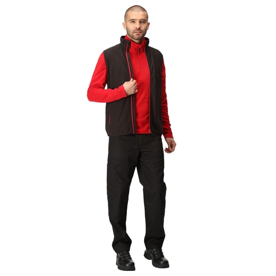 Regatta Mens Navigate Fleece Gilet (Black/Classic Red)