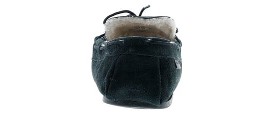 Hush puppies allie leer dames mocassin memory foam faux fur navy - Image 4