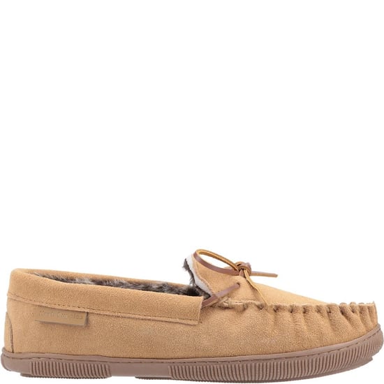 Hush Puppies Heren Ace Slip On Leren Slipper (Tan) - Image 3