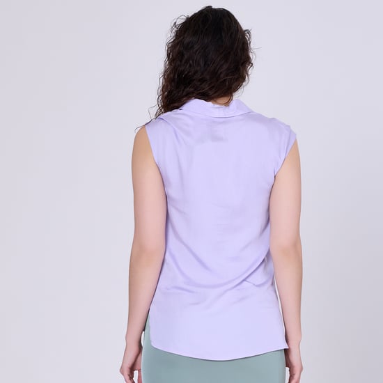 Mouwloze blouse met brede platte kraag - Image 6