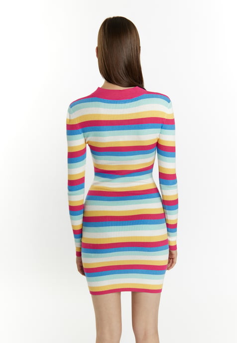 Mymo Gebreide jurk Dames Roze Veelkleurig - Image 4