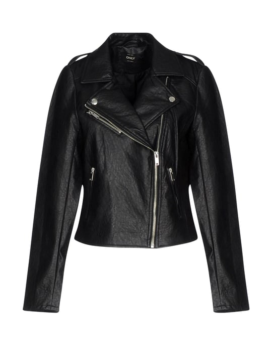 Only Black Faux Leather Biker Jacket