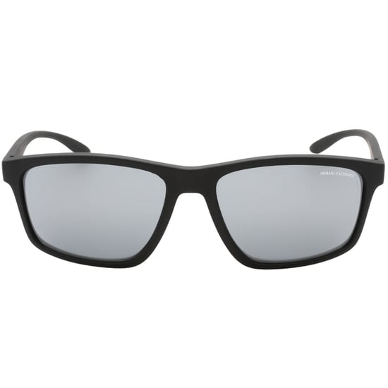 Armani Exchange Light Grey Mirrored Lens Black Sunglasses