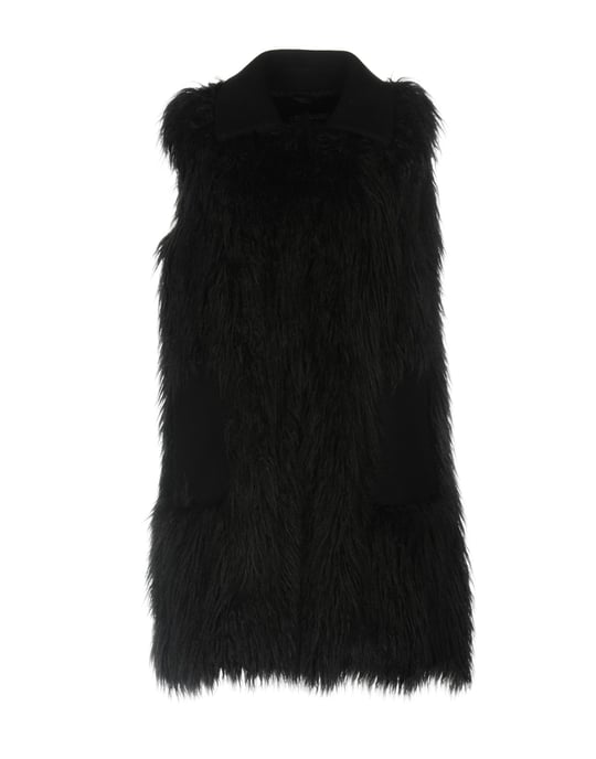 Ermanno Di Ermanno Scervino Black Faux Fur Sleeveless Jacket