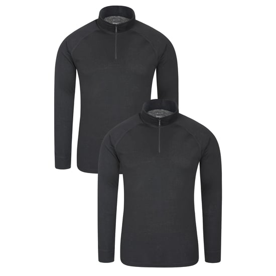 Mountain Warehouse Heren Talus Base Layer Top (Set van 2) (Zwart) - Image 1