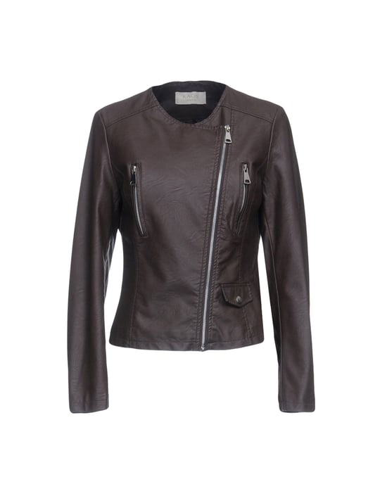 Kaos Jeans Dark Brown Faux Leather Jacket