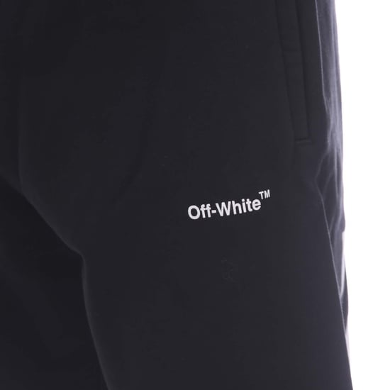 Heren Off White Diagonal Helvetica Sweat Shorts in zwart-wit - Image 3