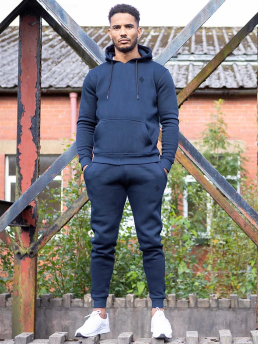 Enzo | Heren Pullover Hoodie Tracksuit Set - Navy - Image 1