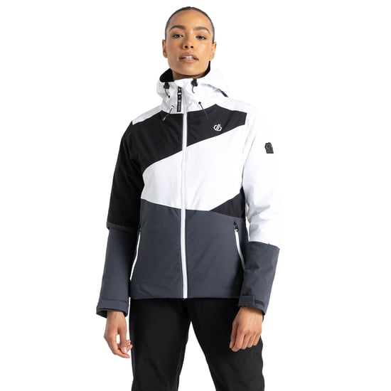 Dare 2B Womens/Ladies Ice Colour Block Ski Jacket (White/Ebony Grey)