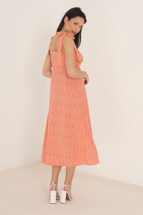 Orange Sweetheart 'Myla' Button Up Woven Midi Dress - Image 2