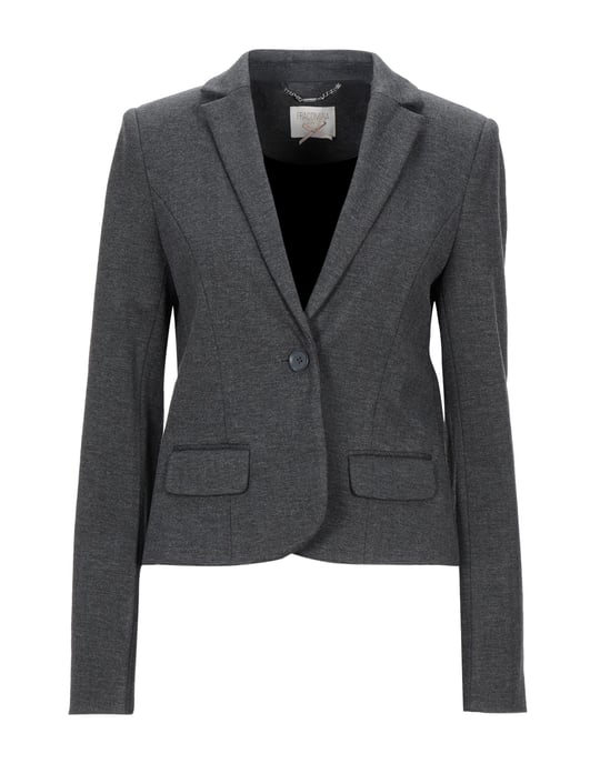 Fracomina Steel Grey Herringbone Single Breasted Jacket