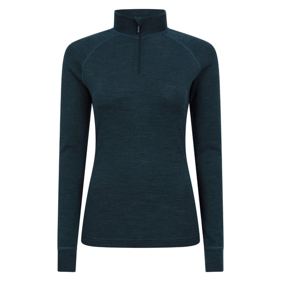 Mountain Warehouse Dames/Dames Merino Wol Zip Hals Thermo Top (Teal) - Image 1