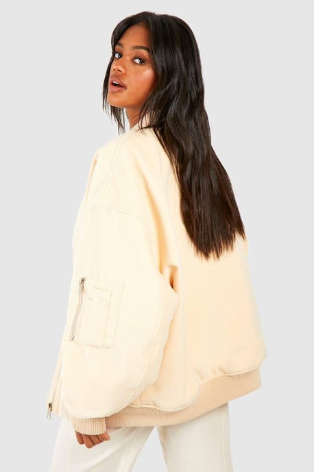 Oversized Wool Look Bomber Jacket