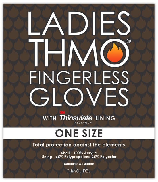 THMO dames fleece gevoerde thermo vingerloze handschoenen - Zwart - Image 2