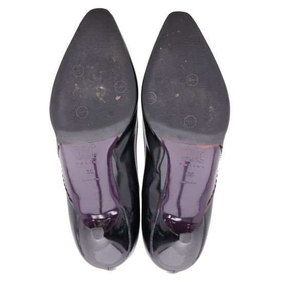 Celine Amandelneus Kitten Hak Pumps in Zwart Leder - Image 6