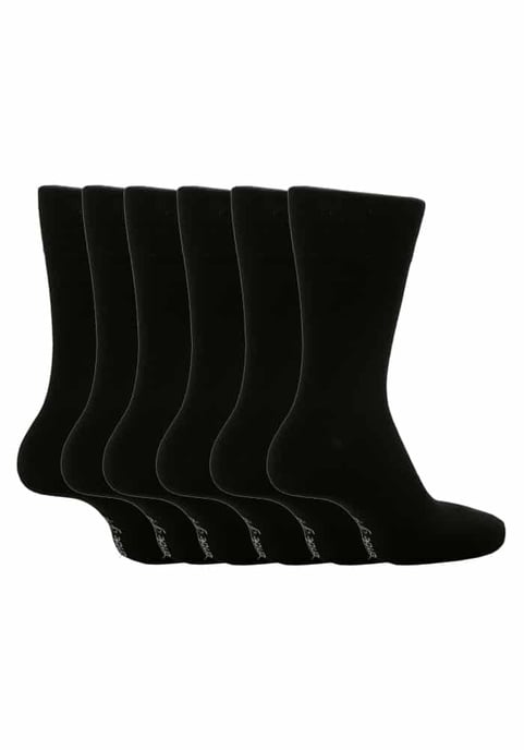 6 paar sokken zonder elastiek herensokken met zachte grip 39-45 Uk - MGG100 - Image 1