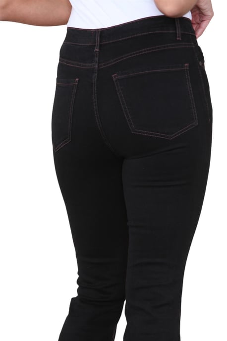 Dames Magic Shaping Slim Flare Leg Jeans met hoge taille in zwart - Image 5