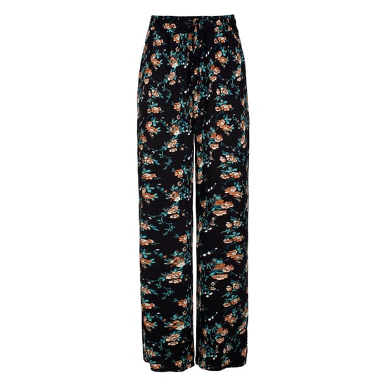 Zwarte gebloemde broek met wijde pijpen - Image 2