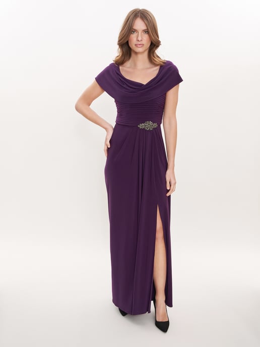 Onari Cowl Neck A-Line Matte Jersey Dress