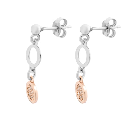 Orphelia 'Maite' Dames 925 Sterling Zilveren Dangle Oorbellen - Zilver/Roze ZO-7376 - Image 3