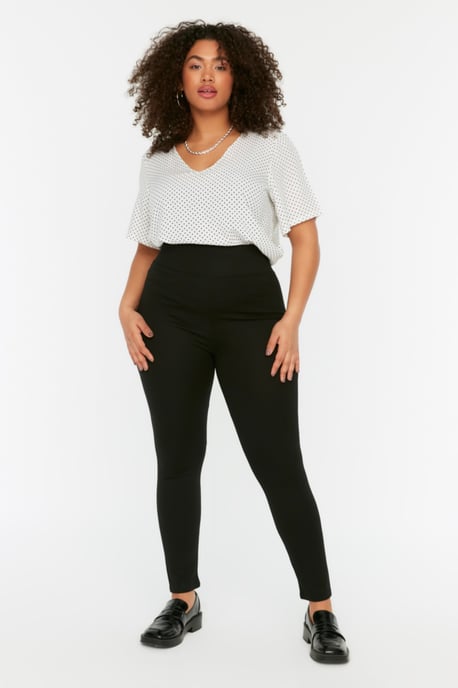 Trendyol Vrouwelijk Lange mouw Hoge taille Mager Grote maten panty - Image 1