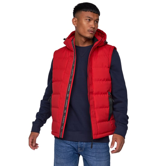 Crosshatch Heren Kampnew Gilet met reliëf (Rood) - Image 4