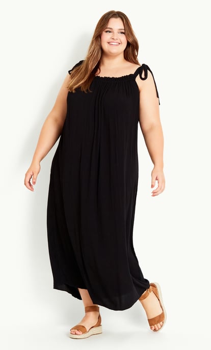 EVANS Women's Tie Shoulder Dress - black