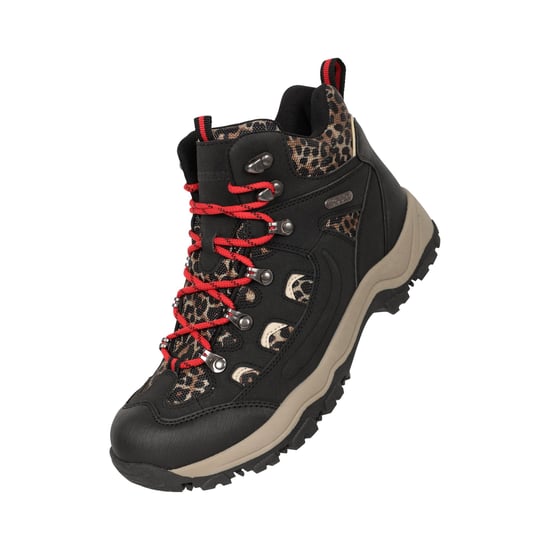 Mountain Warehouse Dames/Dames Adventurer Faux Suede Waterdichte Wandelschoenen met luipaardprint (Zwart) - Image 1