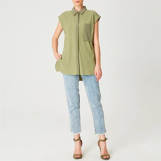 Mouwloos shirt met patch -pocket - Image 5